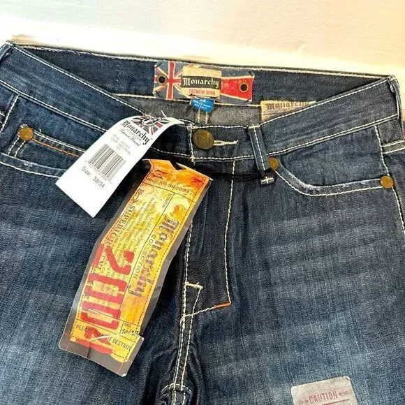 Monarchy Collection Premium Denim 32/34 straight Jeans Men Blue, NWT